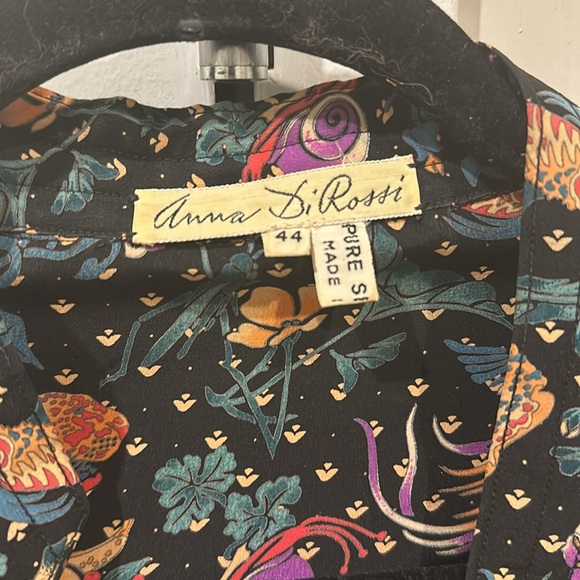 Anna Di Rossi Vintage Black Silk Long Sleeve Midi Dress - Picture 2 of 5